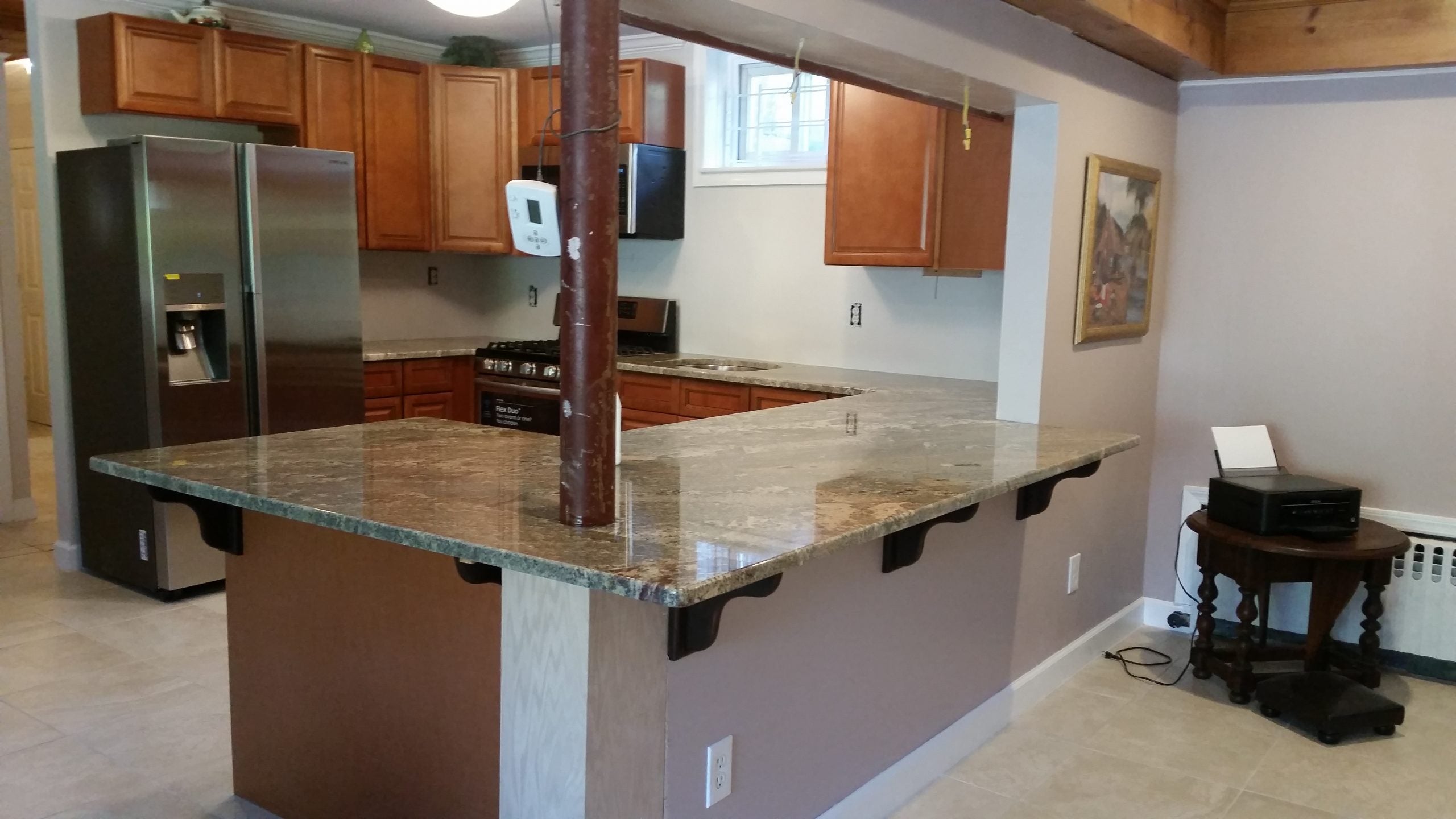 |Netuno Bordeaux Granite Countertop Installation in Paterson, NJ|Netuno Bordeaux Granite Countertop Installation in Paterson, NJ