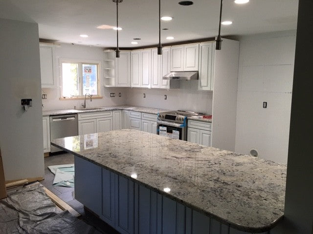 Delicatus White Granite Installation in Pomona, NY