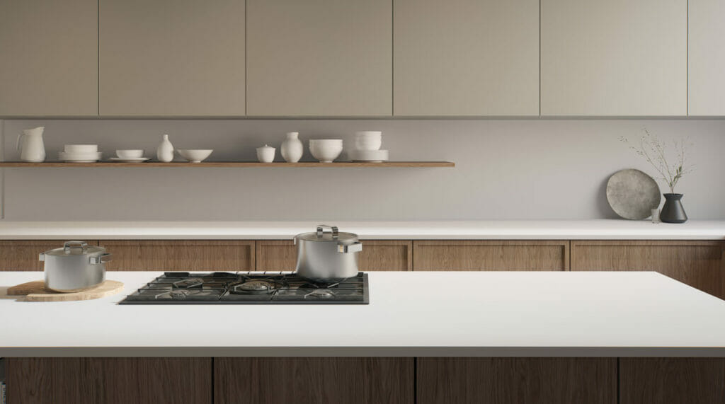 110 Whitenna by Caesarstone available at Aqua Kitchen