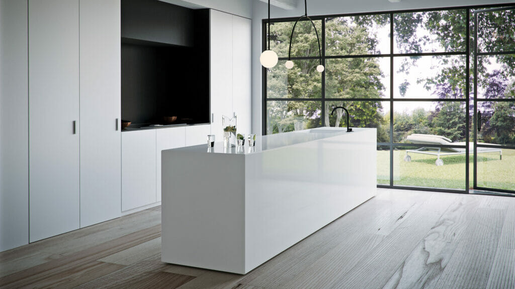 1111 Vivid White by Caesarstone available at Aqua Kitchen
