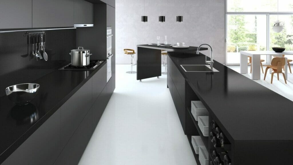 3100 Jet Black by Caesarstone available at Aqua Kitchen