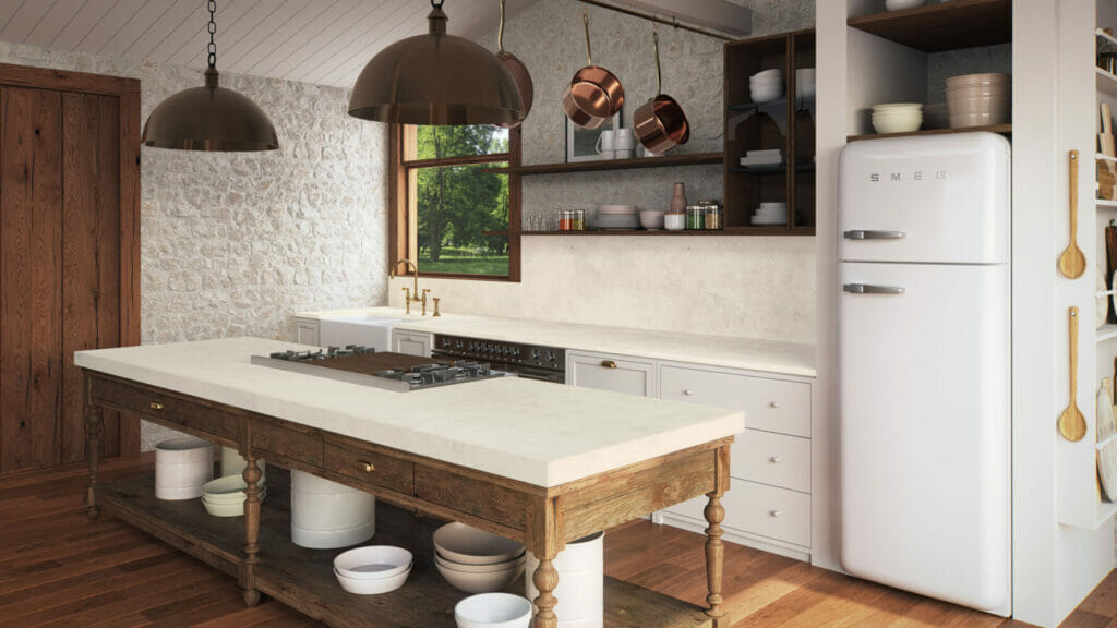 413 White Ciment by Caesarstone available at Aqua Kitchen