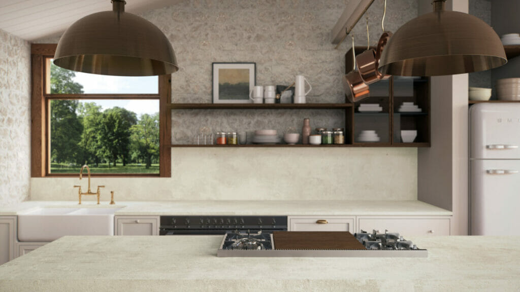 413 White Ciment by Caesarstone available at Aqua Kitchen