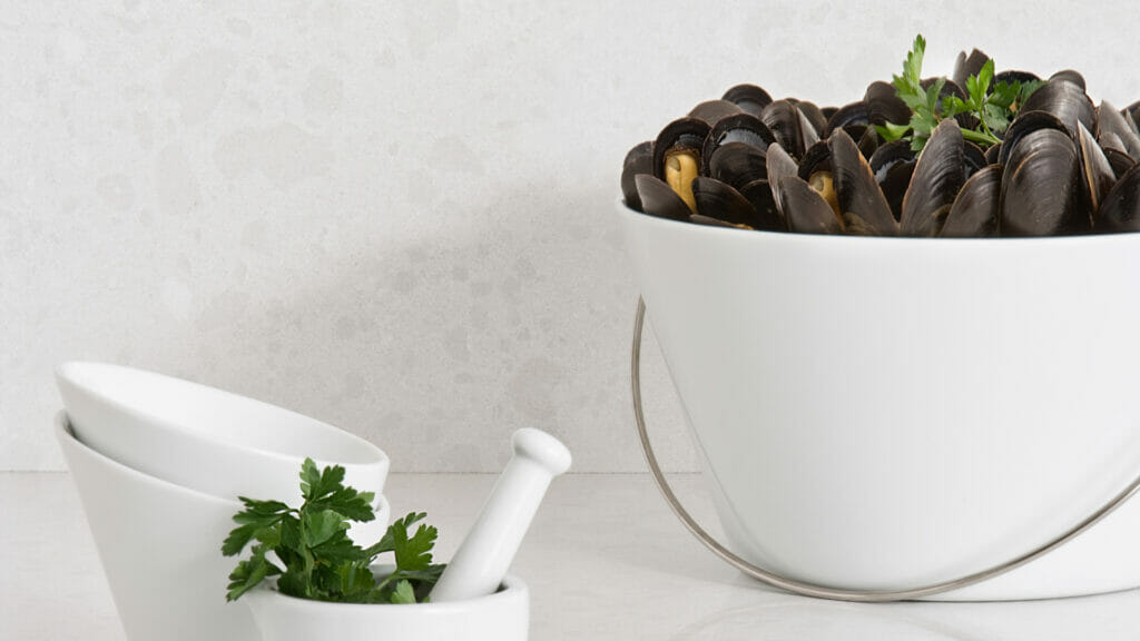 4600 Organic White by Caesarstone available at Aqua Kitchen