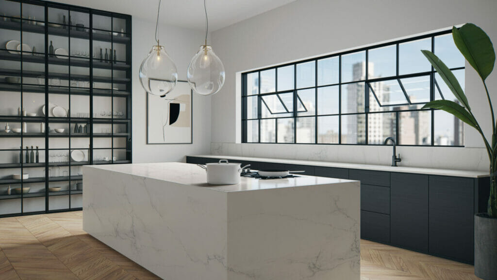 501 Snowdrift by Caesarstone available at Aqua Kitchen