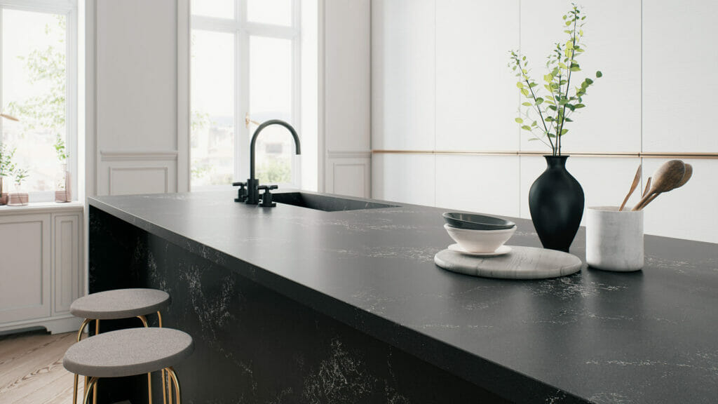 5101 Empira Black by Caesarstone available at Aqua Kitchen