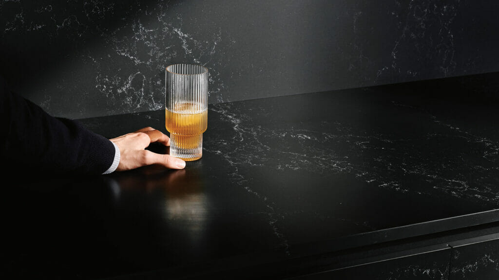 5101 Empira Black by Caesarstone available at Aqua Kitchen