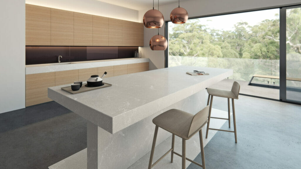 5110 Alpine Mist by Caesarstone available at Aqua Kitchen