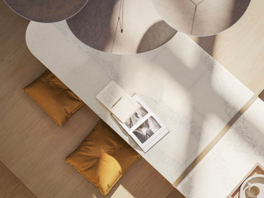 5115 Calacatta Stillstorm by Caesarstone available at Aqua Kitchen