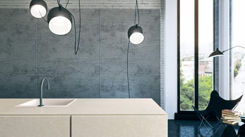 5130 Cosmopolitan White by Caesarstone available at Aqua Kitchen