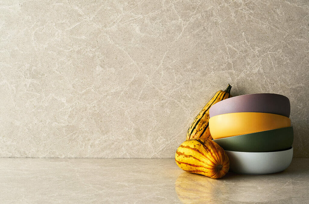 5130 Cosmopolitan White by Caesarstone available at Aqua Kitchen
