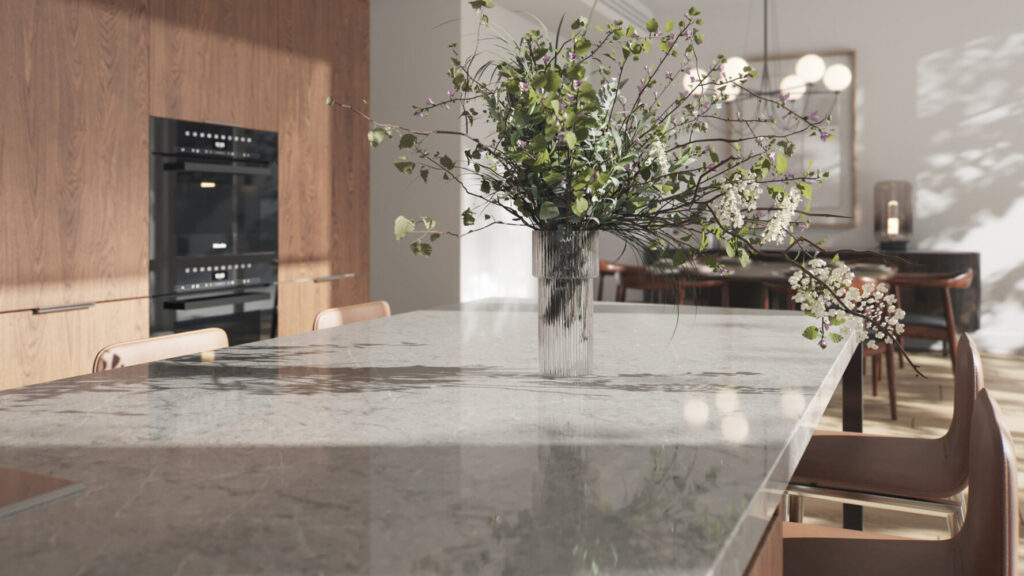 5133 Symphony Grey by Caesarstone available at Aqua Kitchen