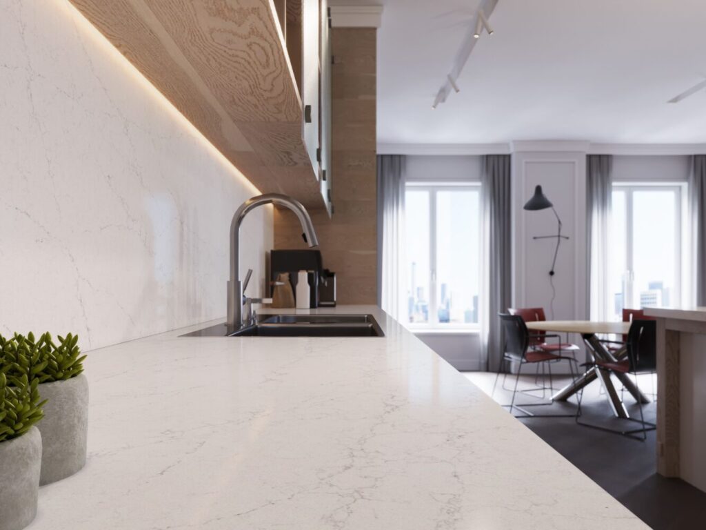 5140 Dreamy Carrara by Caesarstone available at Aqua Kitchen