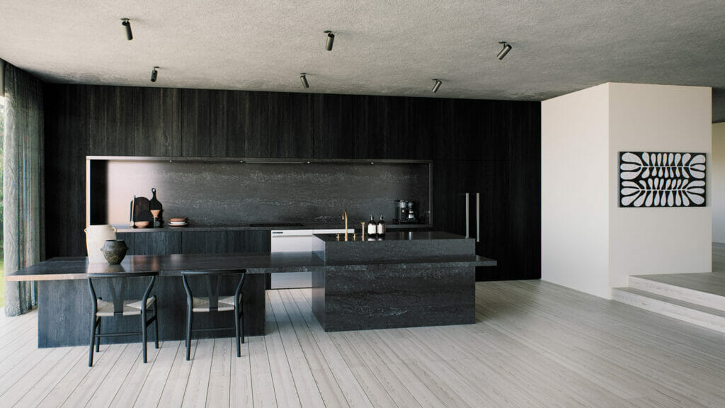 5810 Black Tempal by Caesarstone available at Aqua Kitchen