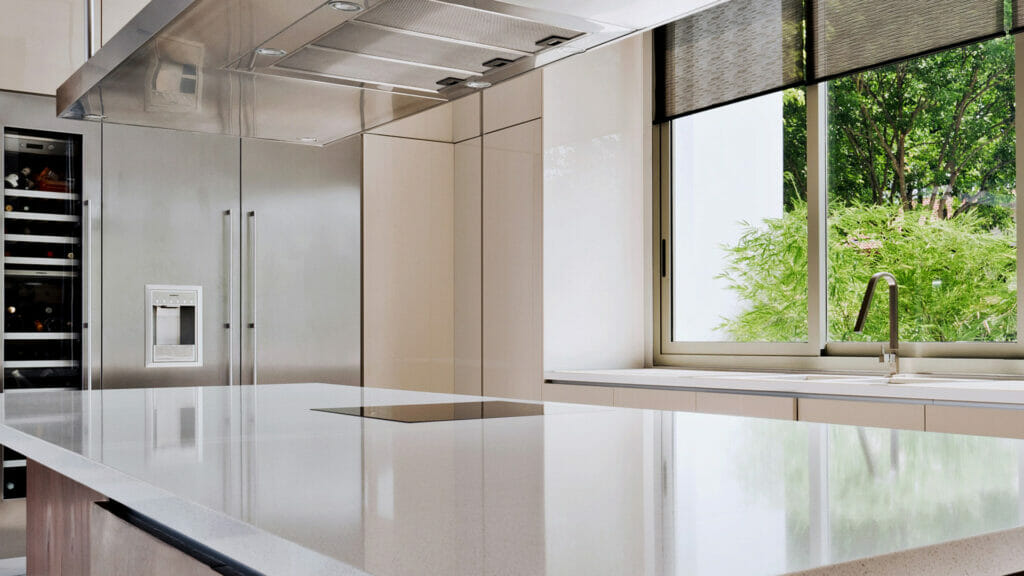 9141 Ice Snow by Caesarstone available at Aqua Kitchen