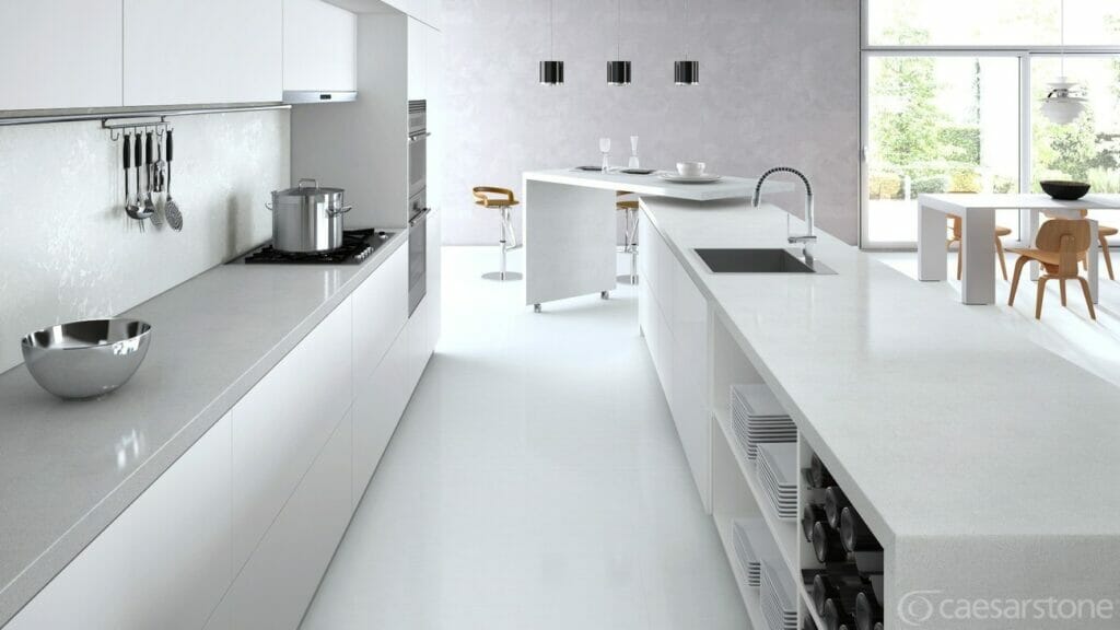 9141 Ice Snow by Caesarstone available at Aqua Kitchen