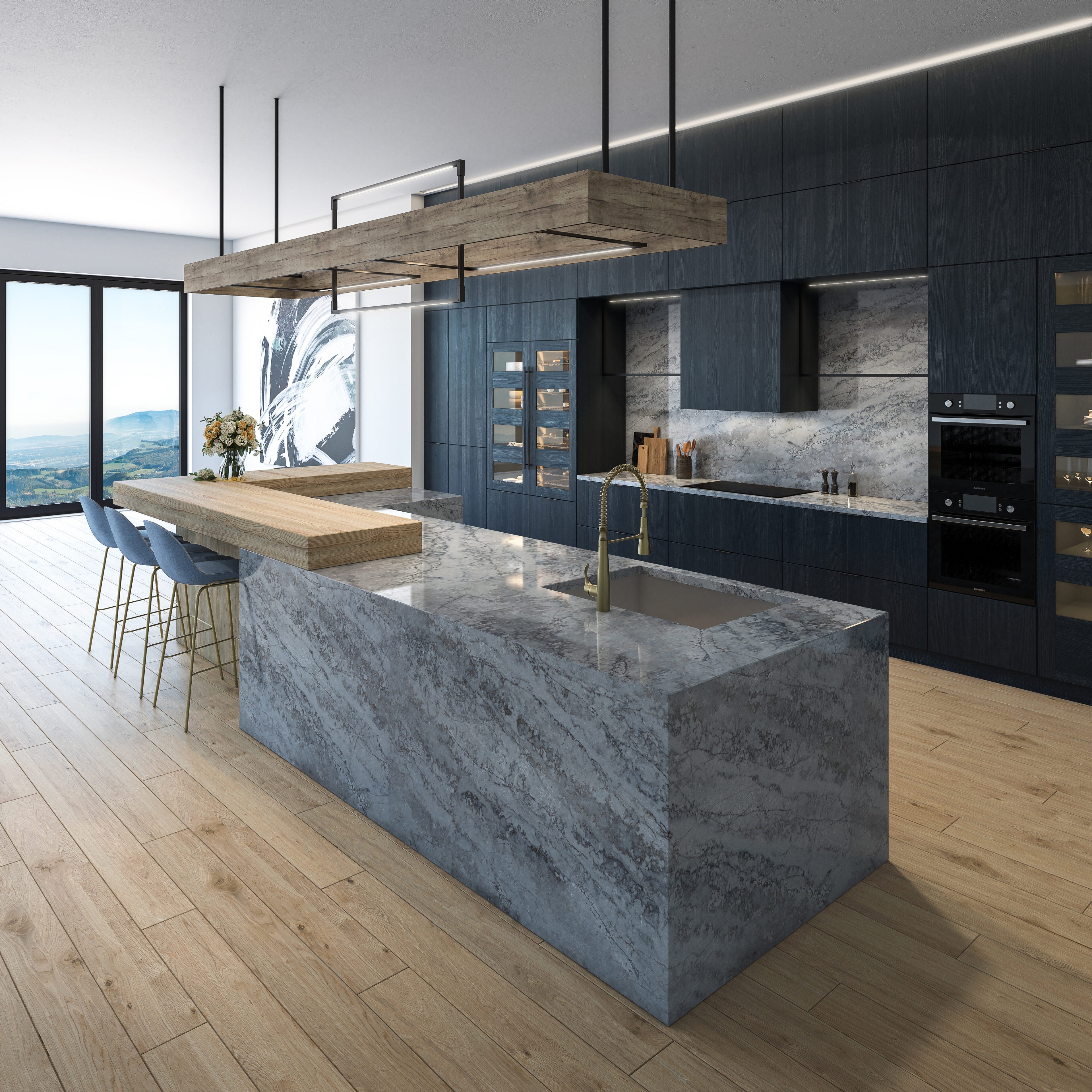 Atlantis Azul® by Pental Quartz available at Aqua Kitchen