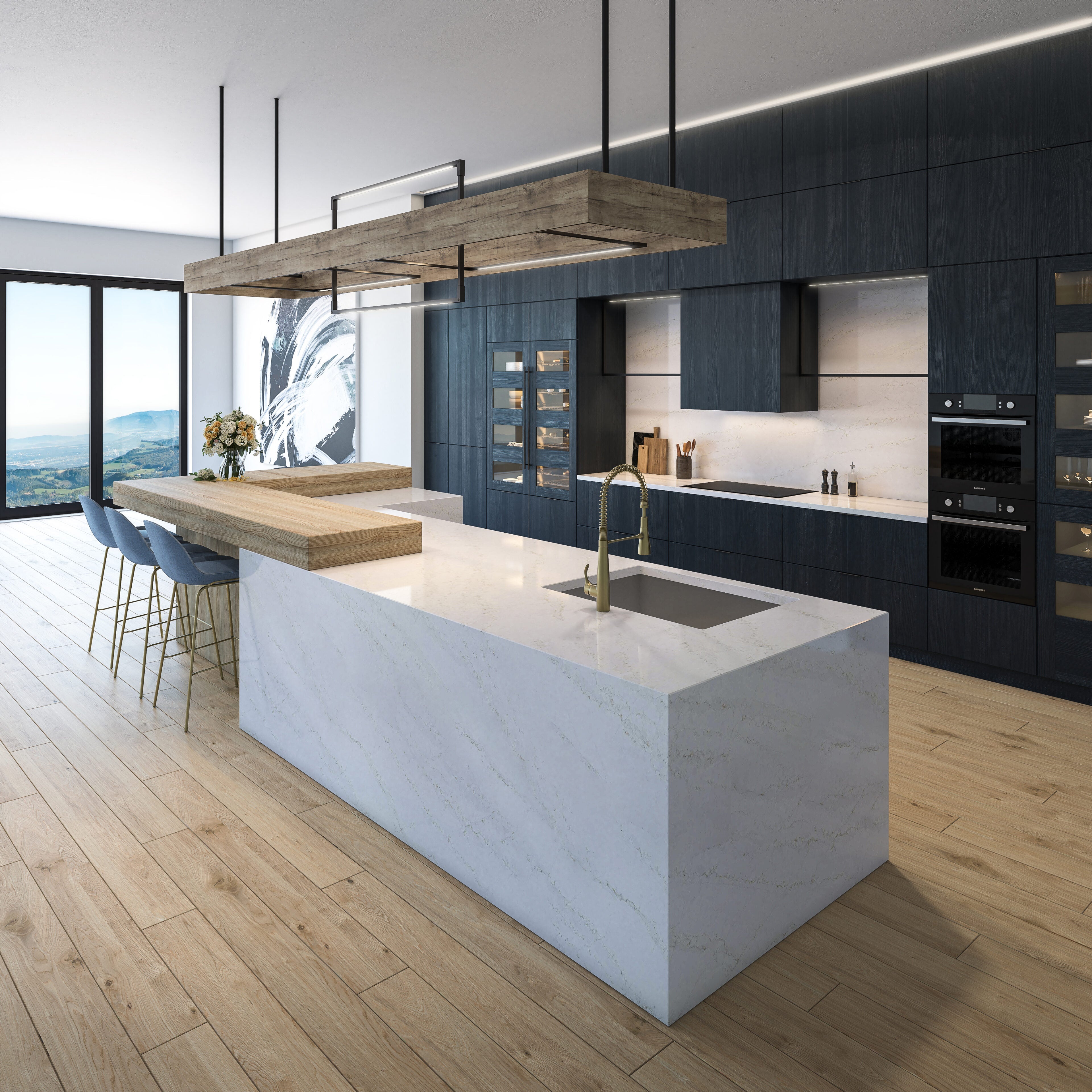 Atmos Gold by Pental Quartz available at Aqua Kitchen