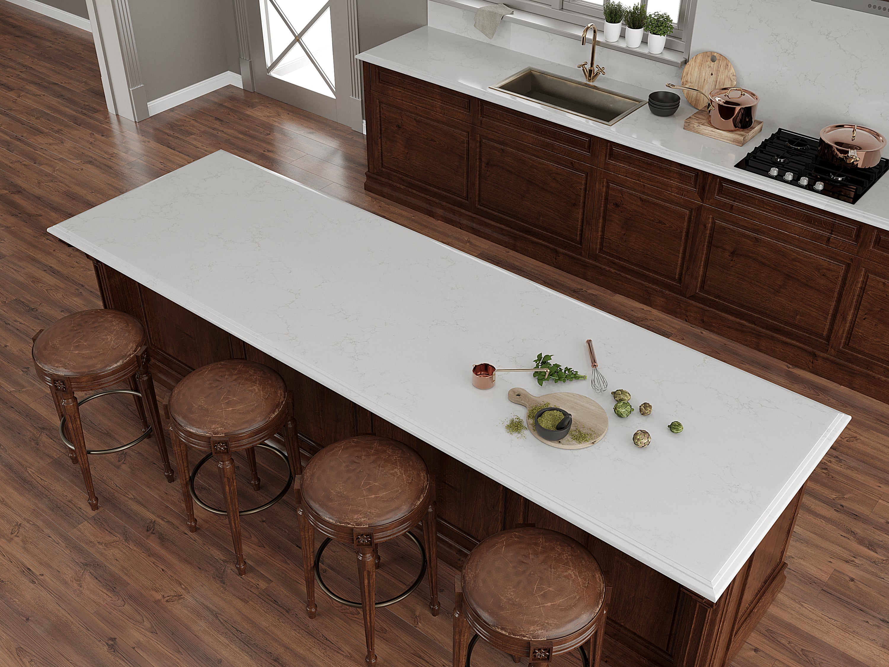 Aura Gold by Pental Quartz available at Aqua Kitchen