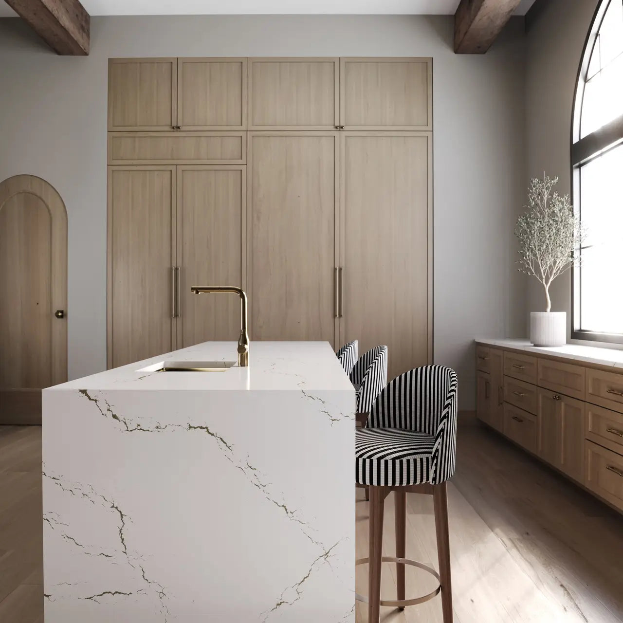 Berkshire Brass™ Quartz Sample by Cambria available at Aqua Kitchen