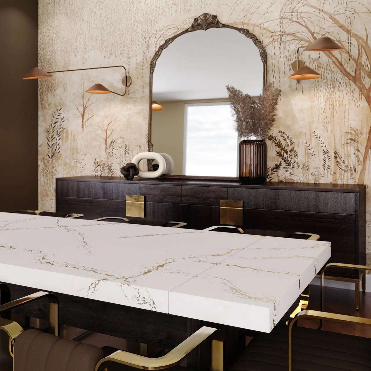 Berkshire Brass Sculpted™ Quartz Sample by Cambria available at Aqua Kitchen
