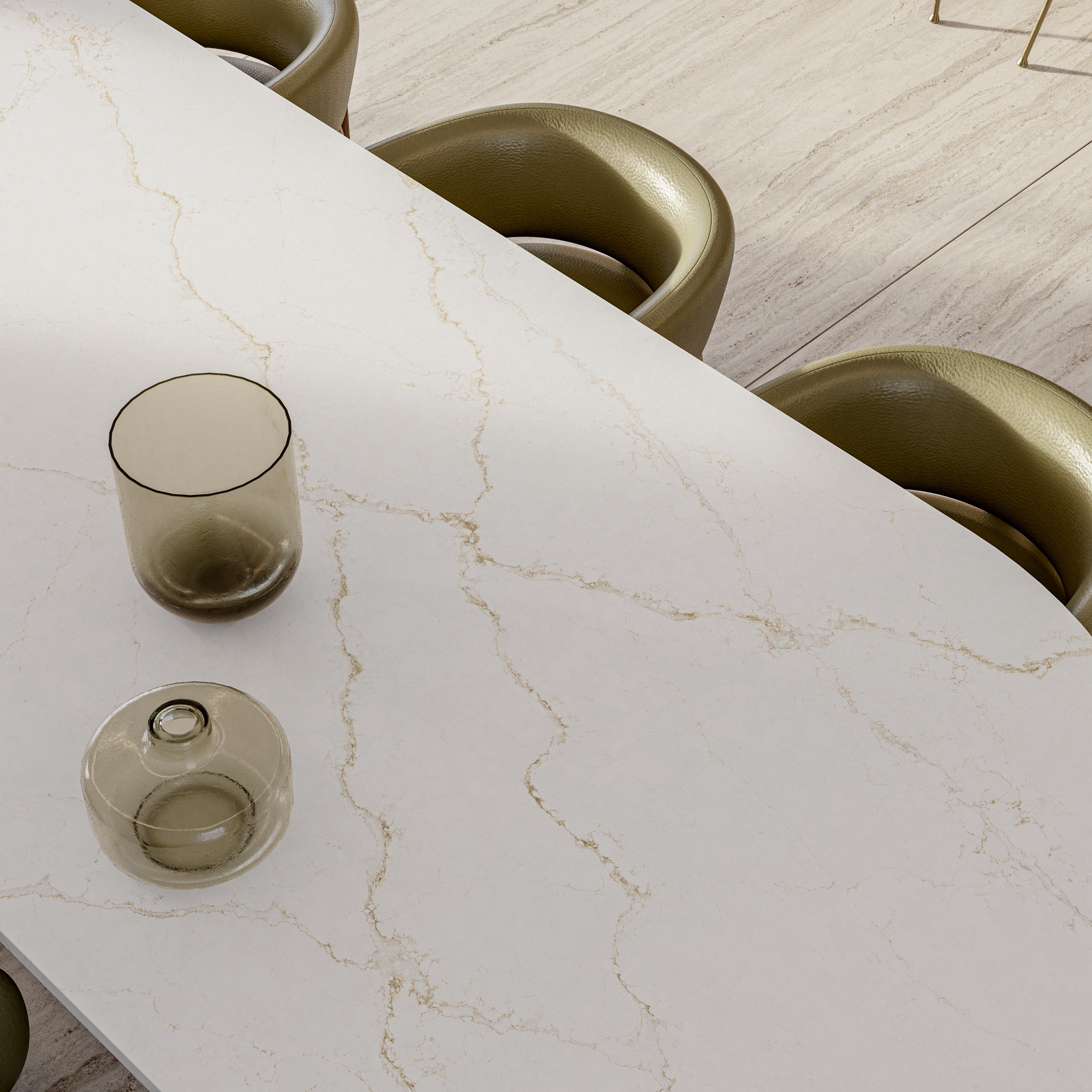 Blanc Élysée by Silestone available at Aqua Kitchen