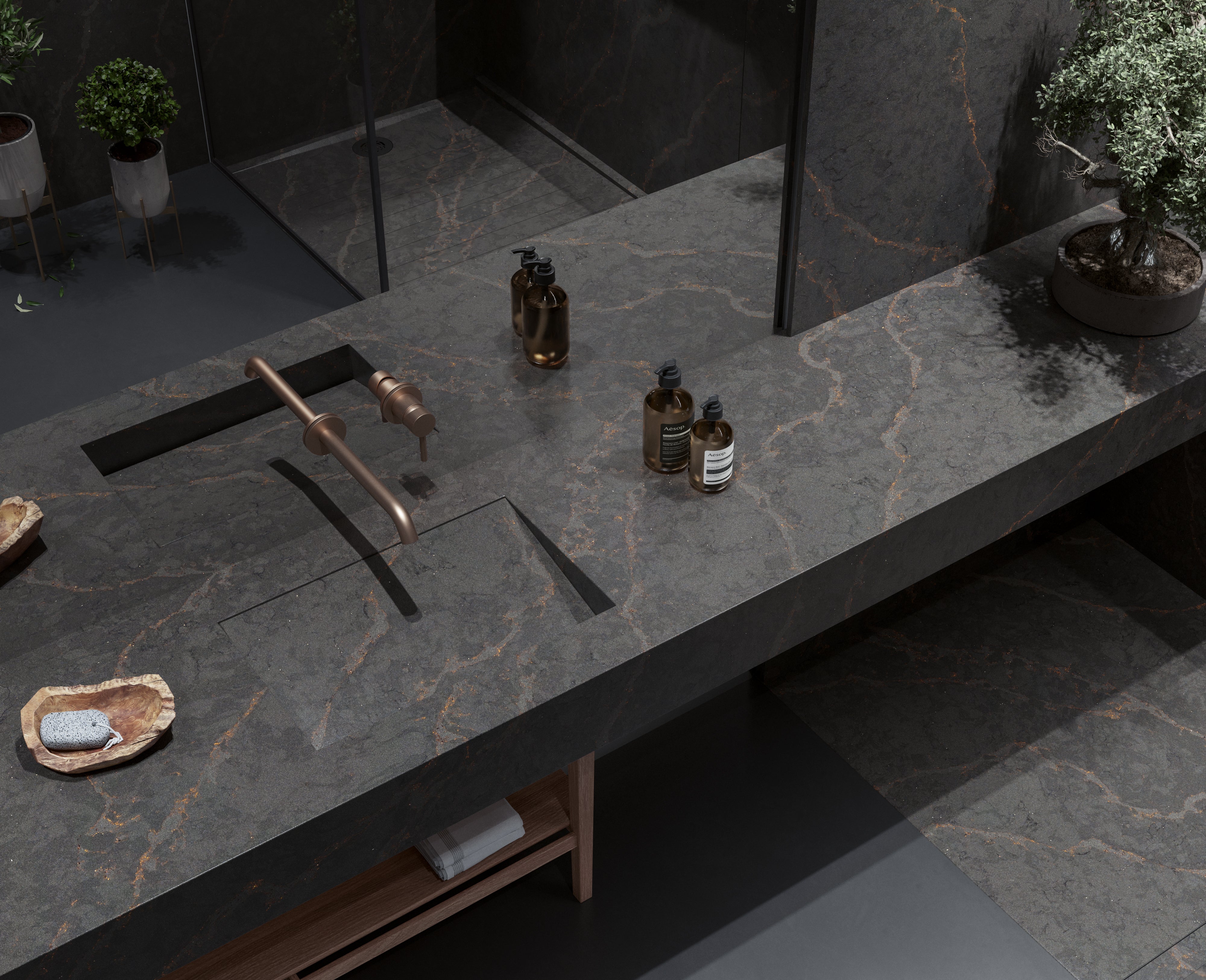 Bohemian Flame by Silestone available at Aqua Kitchen
