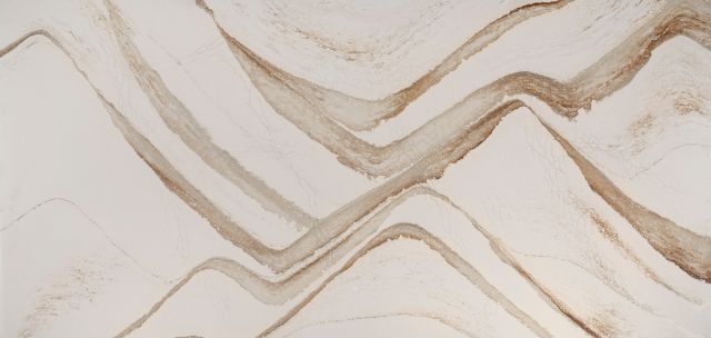 Brittanicca Gold Warm™ Quartz Sample by Cambria available at Aqua Kitchen