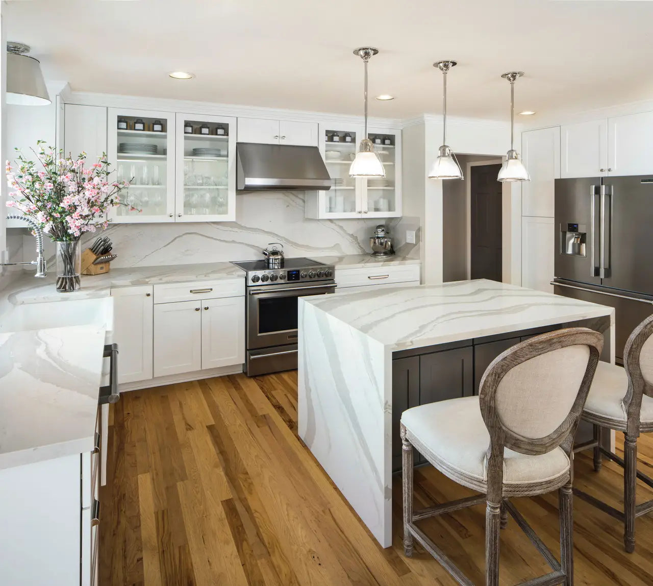 Brittanicca Warm™ Quartz Sample by Cambria available at Aqua Kitchen