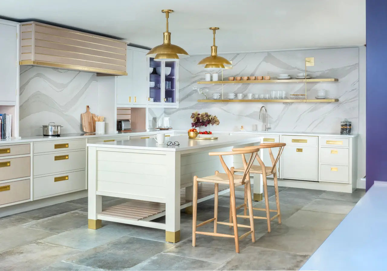 Brittanicca Warm™ Quartz Sample by Cambria available at Aqua Kitchen