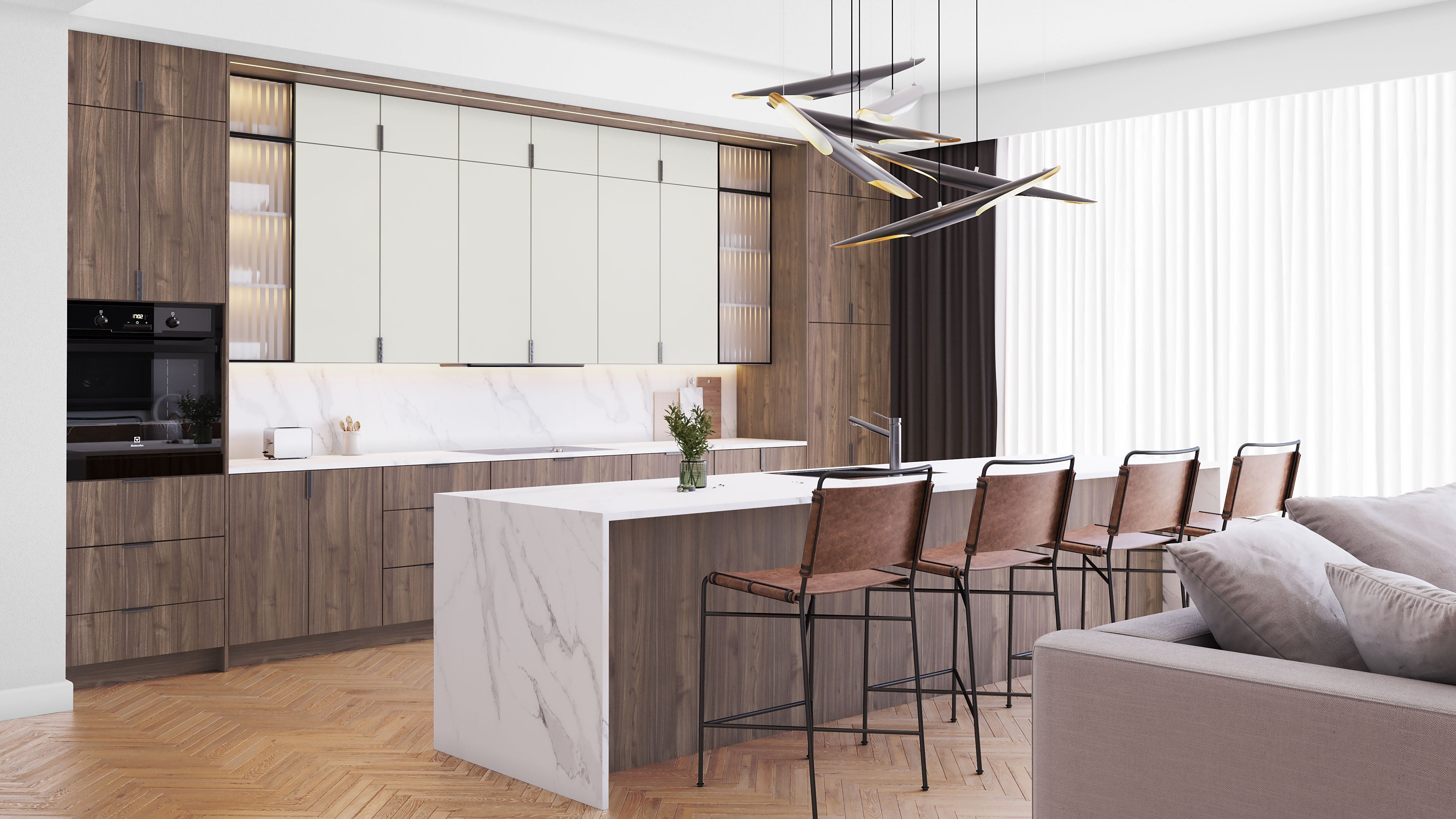 Broadway - Walnut by CNC Cabinetry available at Aqua Kitchen