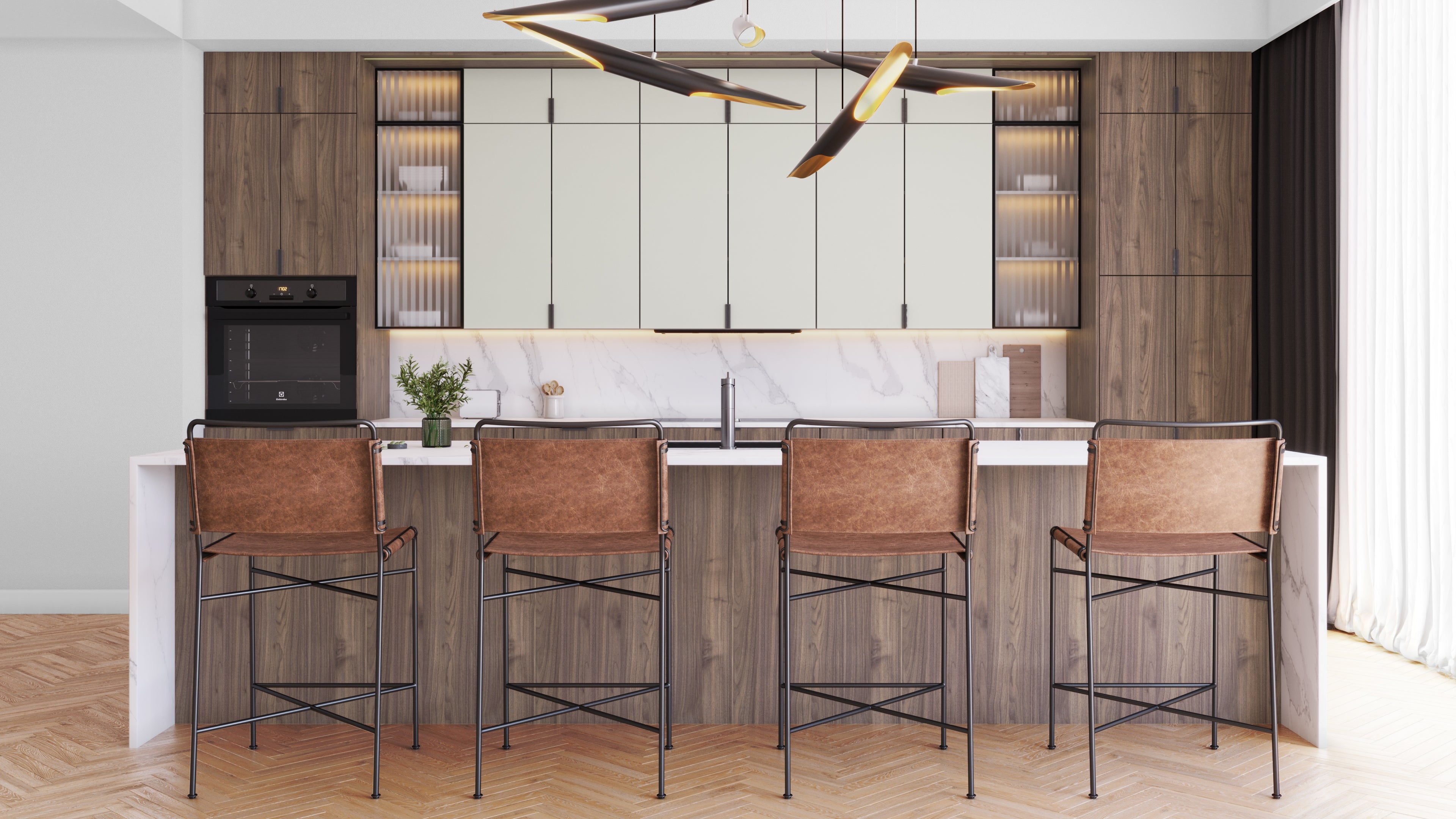 Broadway - Walnut by CNC Cabinetry available at Aqua Kitchen