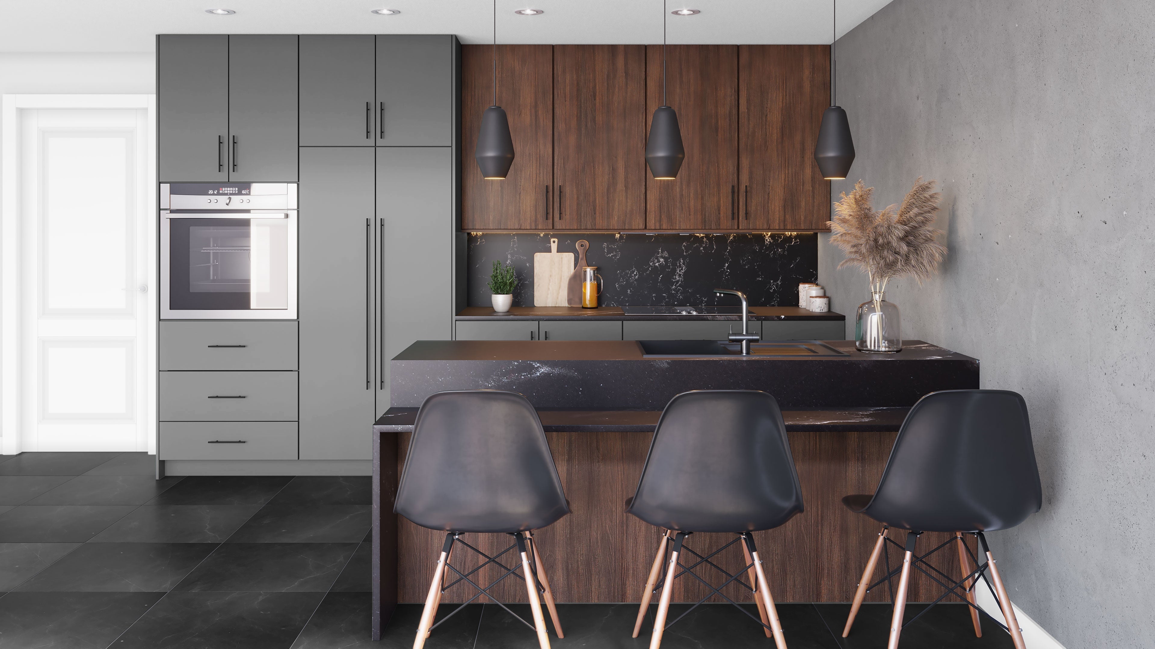 Broadway - Walnut by CNC Cabinetry available at Aqua Kitchen