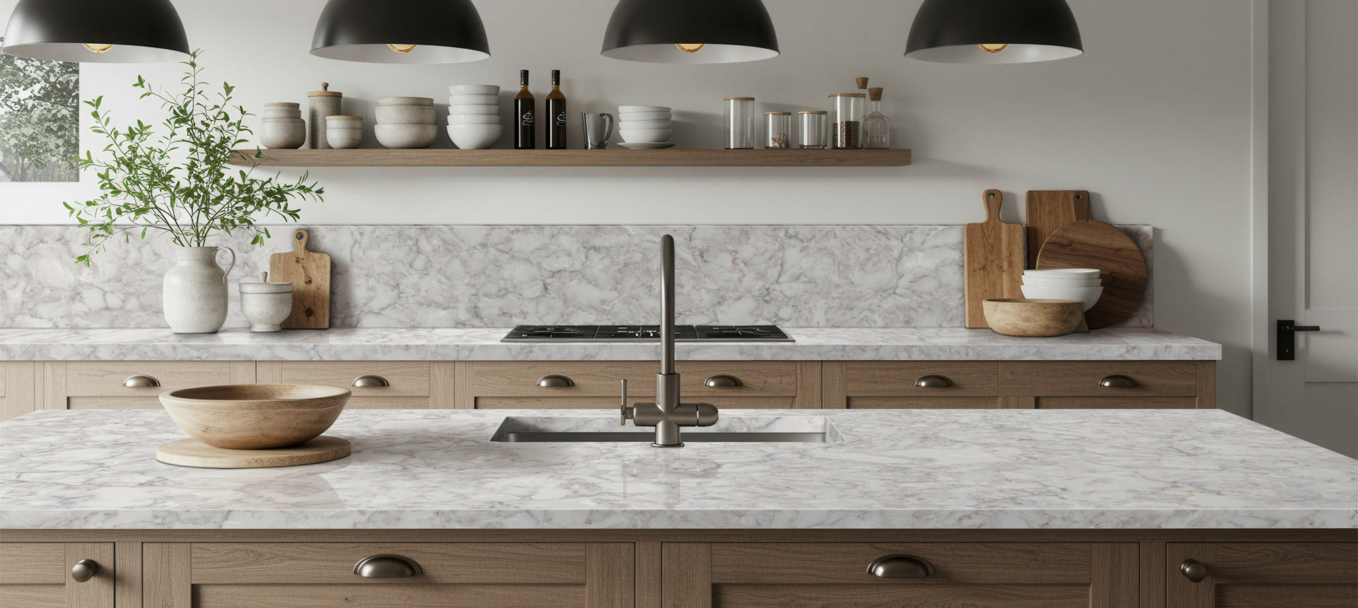 Calacata Gold Quartz Countertop Sale by Aqua Kitchen available at Aqua Kitchen