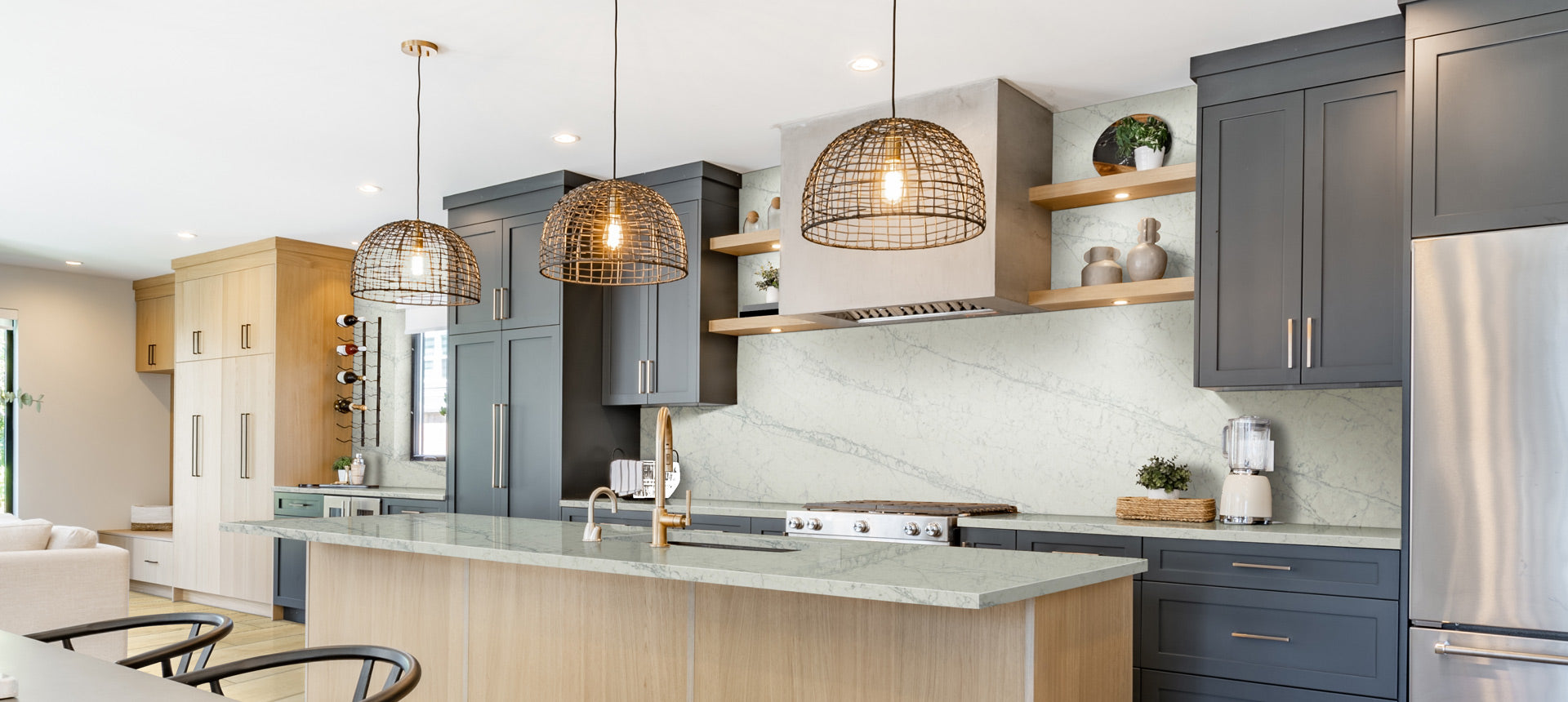 Calacata Gold Quartz Countertop Sale by Aqua Kitchen available at Aqua Kitchen