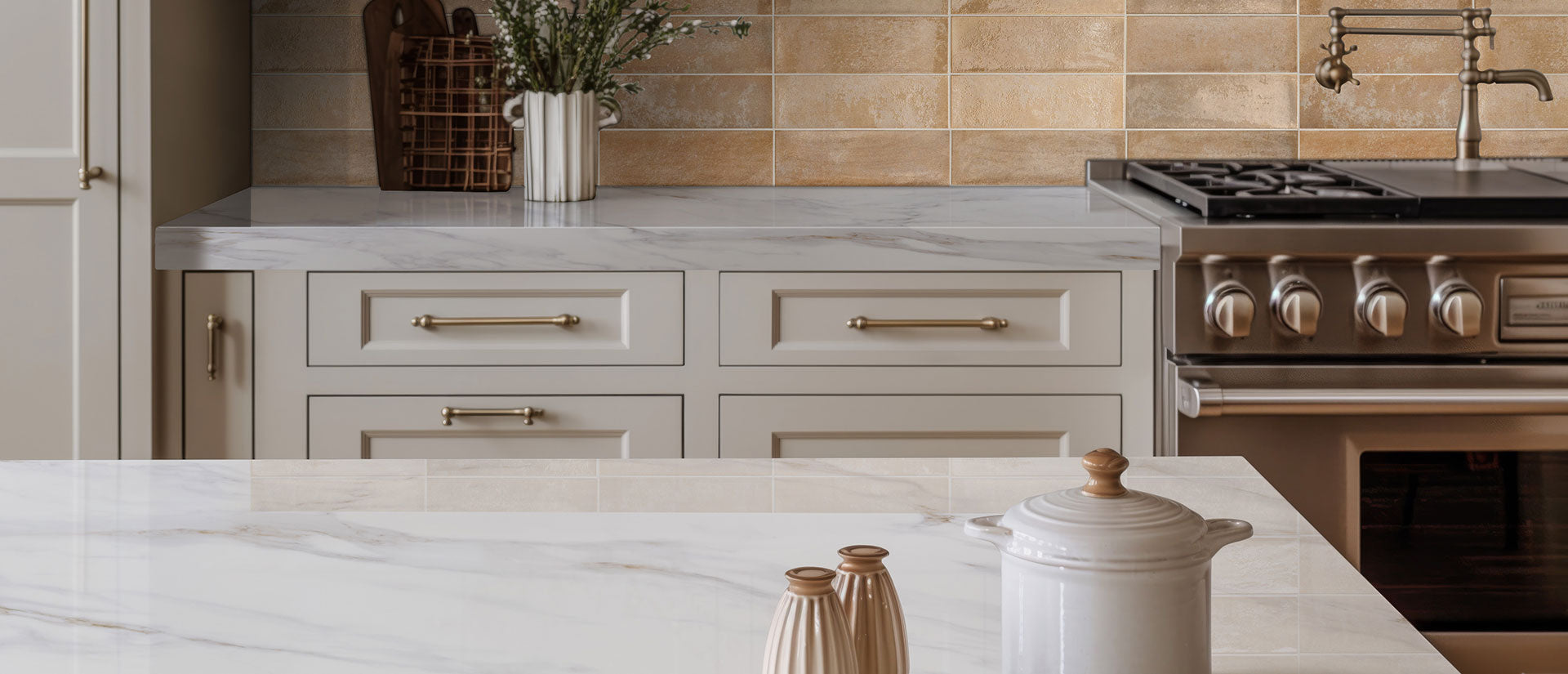 Calacatta Castana by MSI Surfaces available at Aqua Kitchen