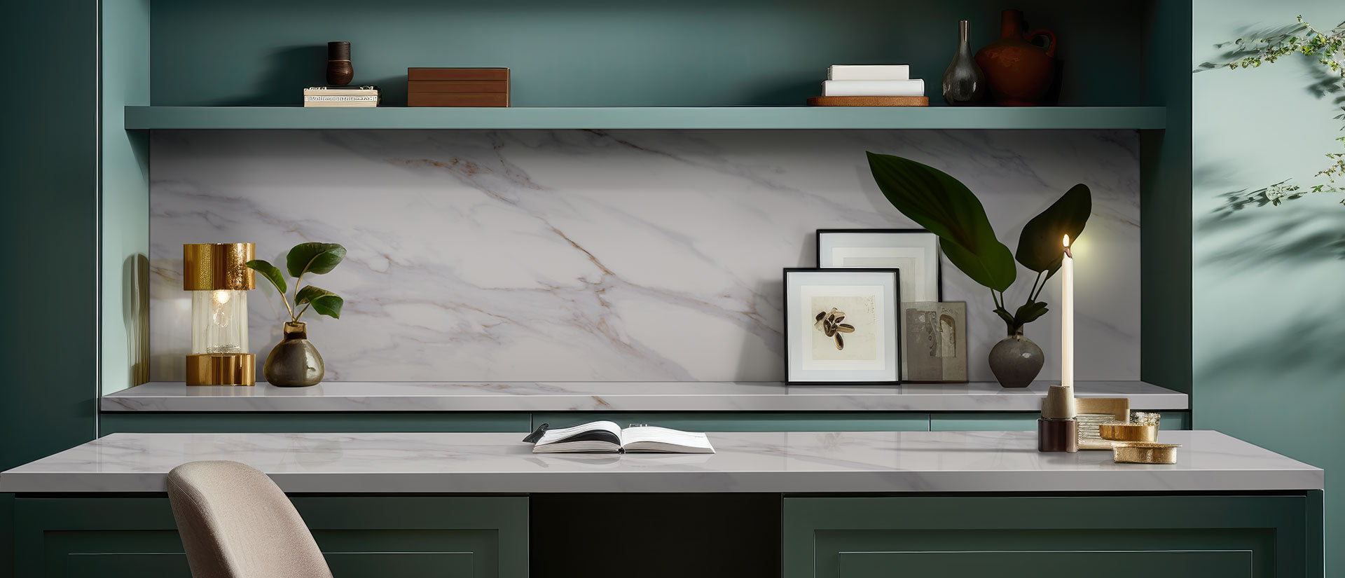 Calacatta Castana by MSI Surfaces available at Aqua Kitchen