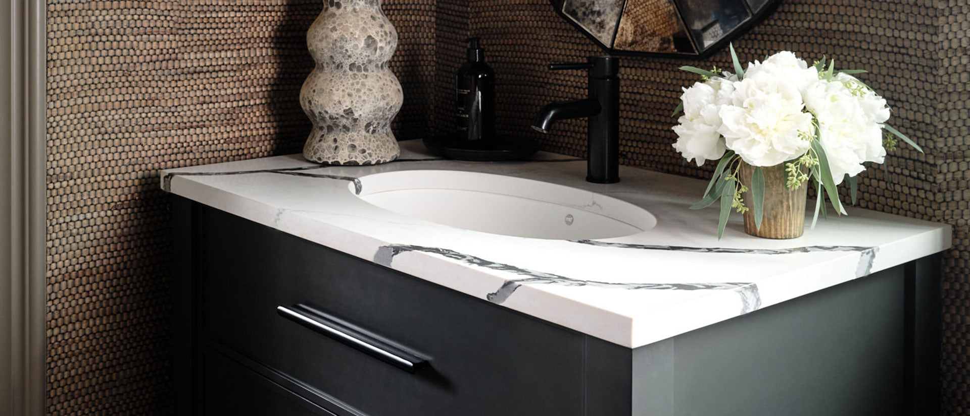 Calacatta Laza Night by MSI Surfaces available at Aqua Kitchen