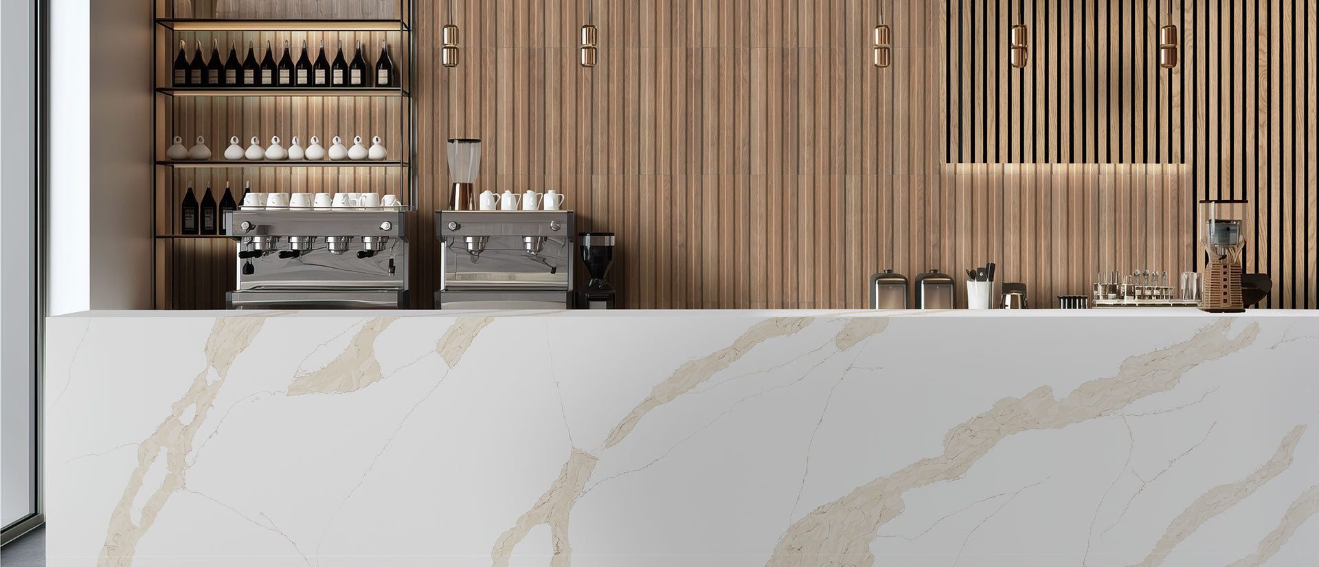 Calacatta Leon Gold by MSI Surfaces available at Aqua Kitchen
