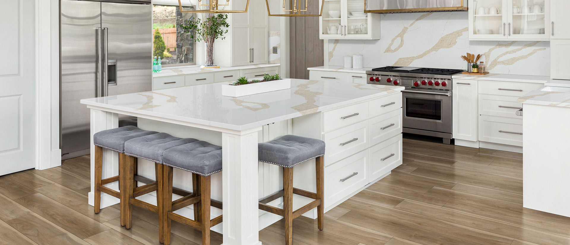Calacatta Leon Gold by MSI Surfaces available at Aqua Kitchen