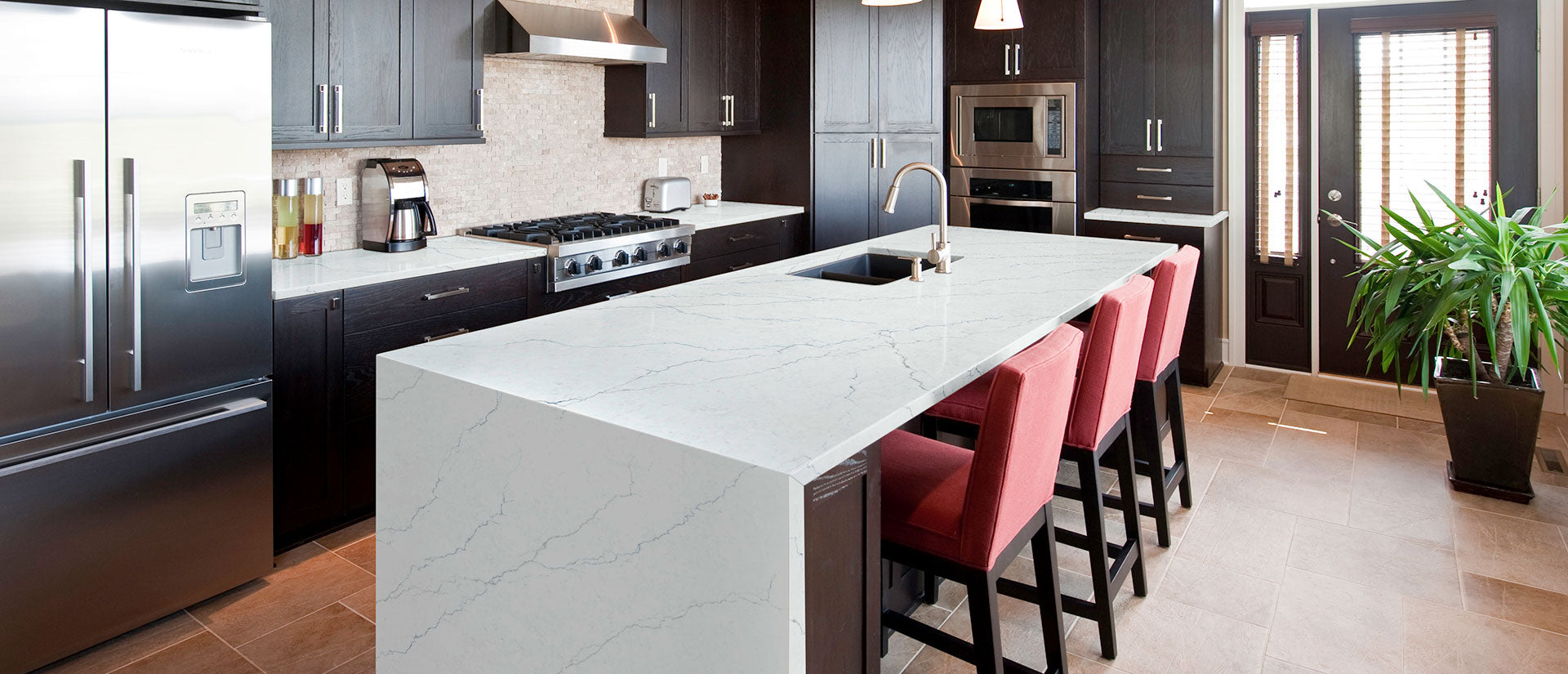 Calacatta Miraggio Cielo by MSI Surfaces available at Aqua Kitchen
