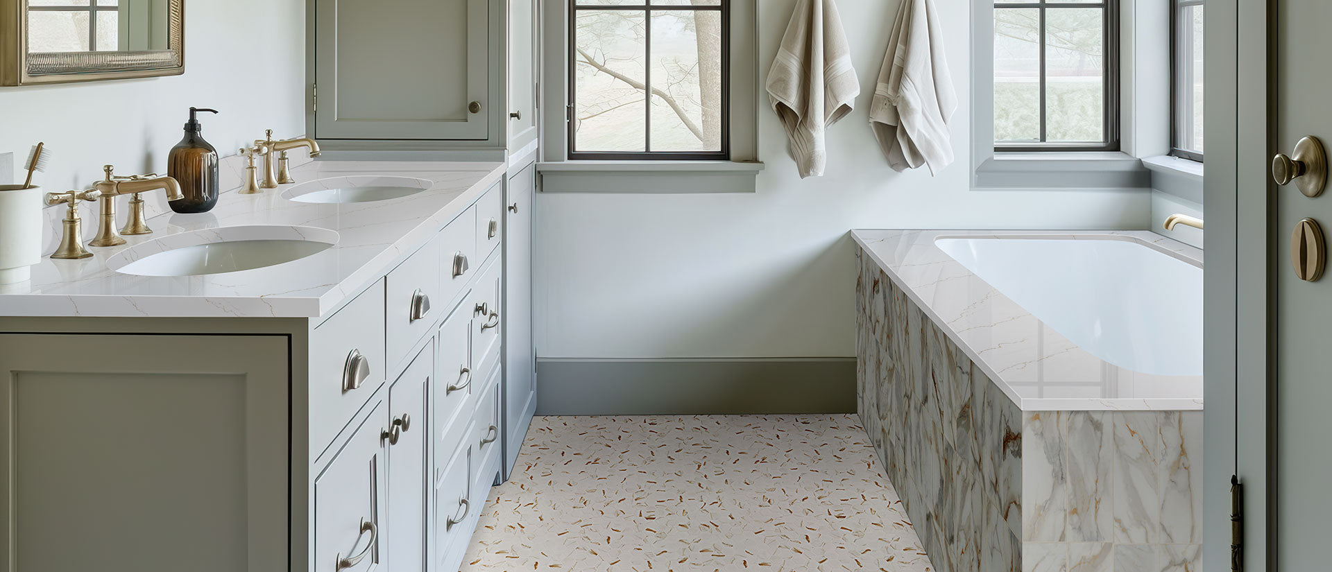 Calacatta Miraggio Gold by MSI Surfaces available at Aqua Kitchen