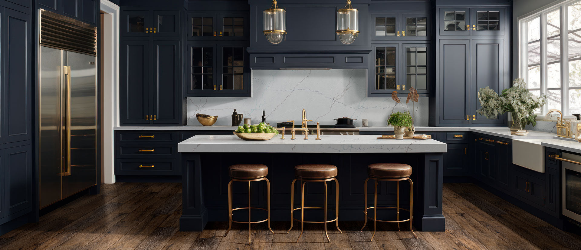 Calacatta Miraggio SeaGlass by MSI Surfaces available at Aqua Kitchen