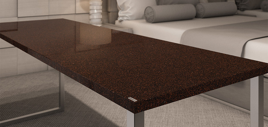 Carmarthen Brown™ Quartz Sample by Cambria available at Aqua Kitchen