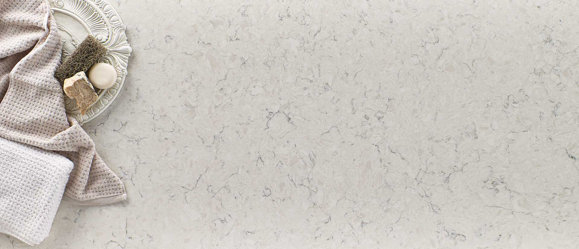 Carrara Mist by MSI Surfaces available at Aqua Kitchen