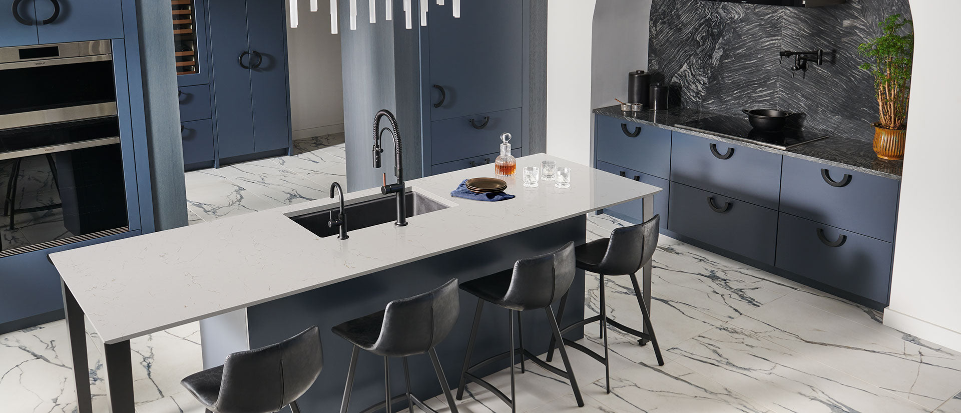 Carrara Trigato by MSI Surfaces available at Aqua Kitchen