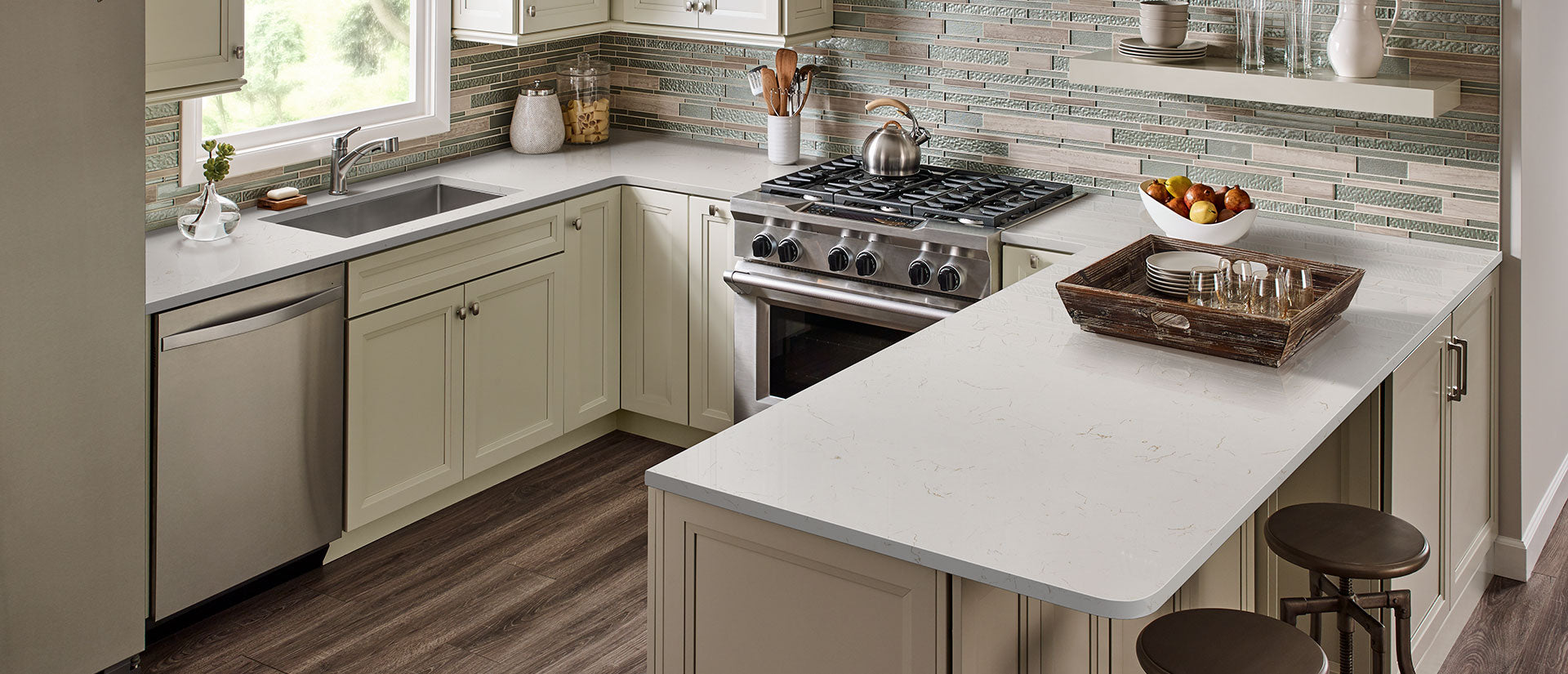 Carrara Trigato by MSI Surfaces available at Aqua Kitchen