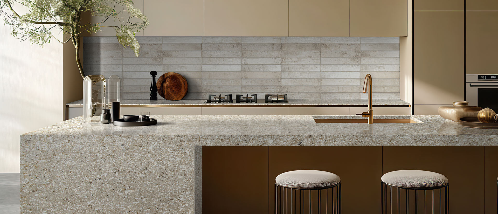 Chakra Beige by MSI Surfaces available at Aqua Kitchen