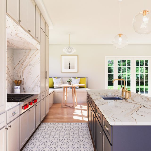Clovelly™ Quartz Sample by Cambria available at Aqua Kitchen
