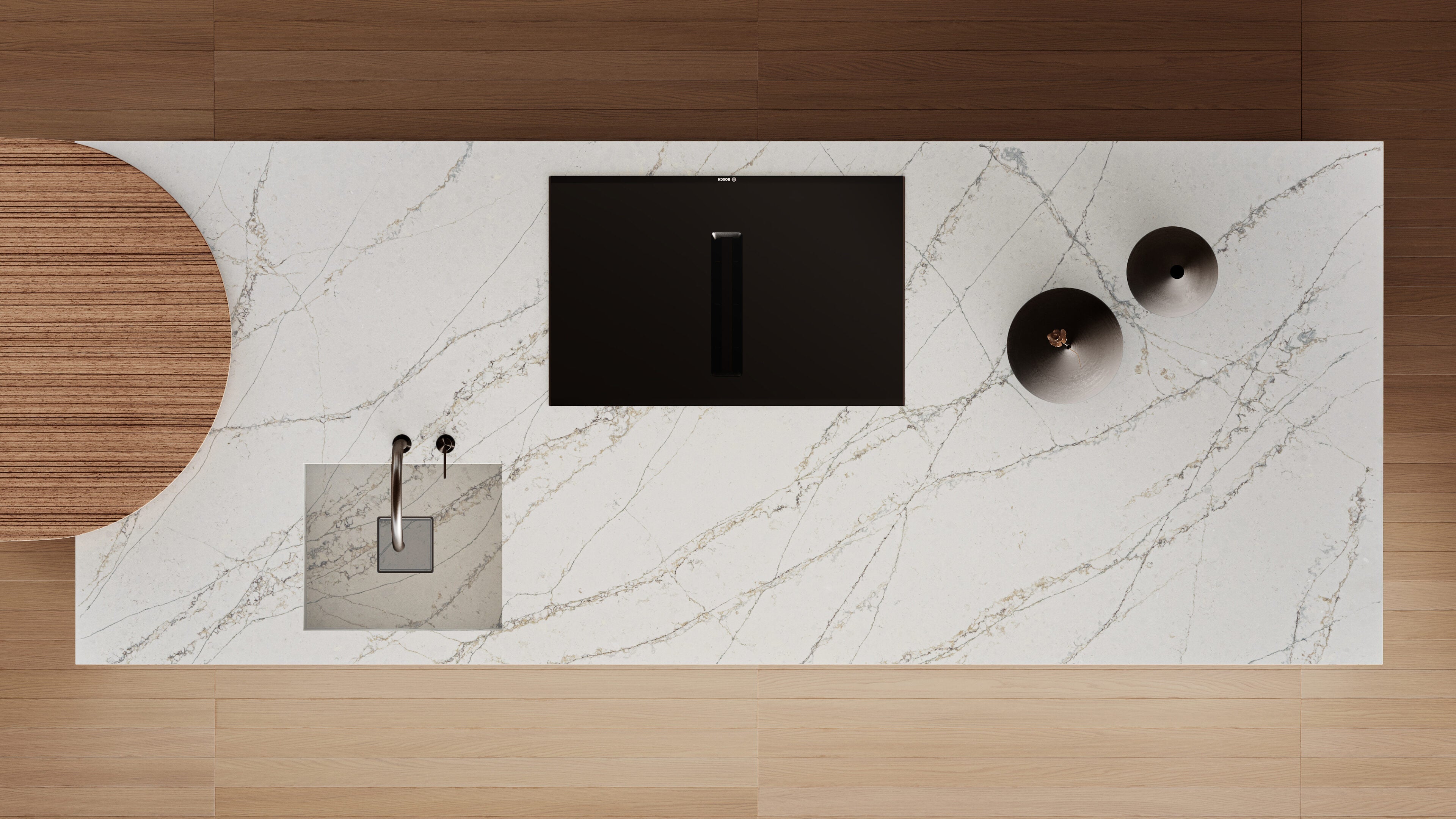 Crema Claret® by Pental Quartz available at Aqua Kitchen